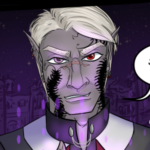 Szelek smiling in a wash of magic